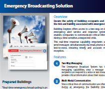 Building Engines Emergency Broadcast Solution